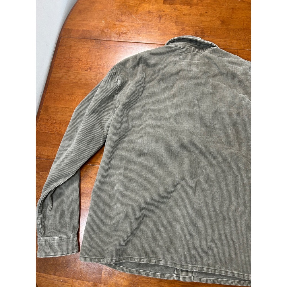 New Abercrombie & Fitch Corduroy Shirt Jacket Mens M Gray Button Front - Picture 10 of 11